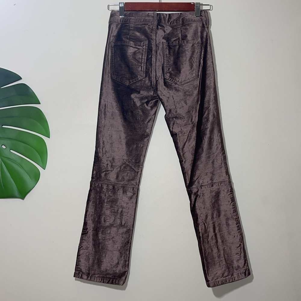 Free People Luxe Velvet High Rise Cropped Flare Pants in Taupe / Mauve sz. 25 - Picture 8 of 13